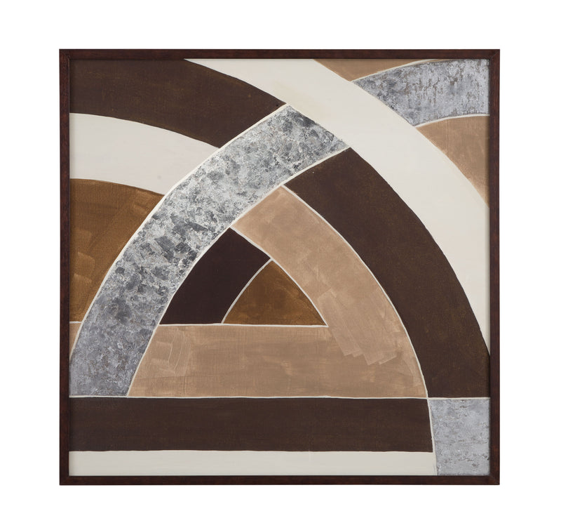 Neutral Geometry - II Framed Print - Brown