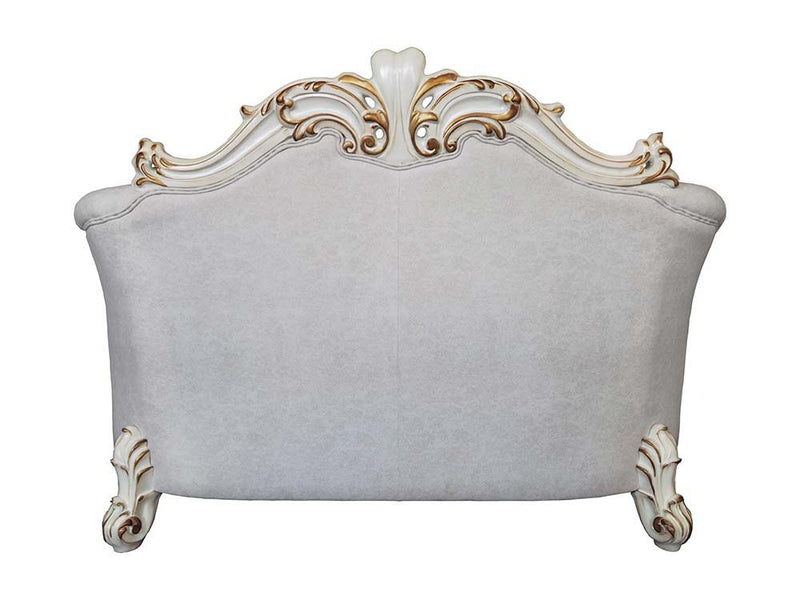 Vendom II - Loveseat - Two Tone Ivory Fabric & Antique Pearl Finish - Grand Furniture GA