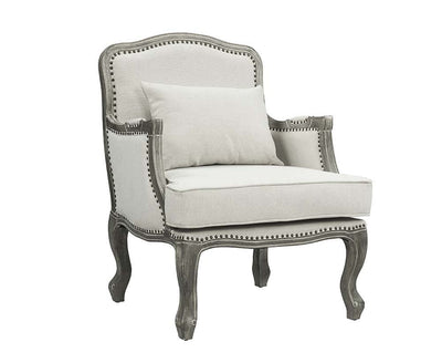 Tania - Chair - Cream Linen & Brown Finish - Grand Furniture GA