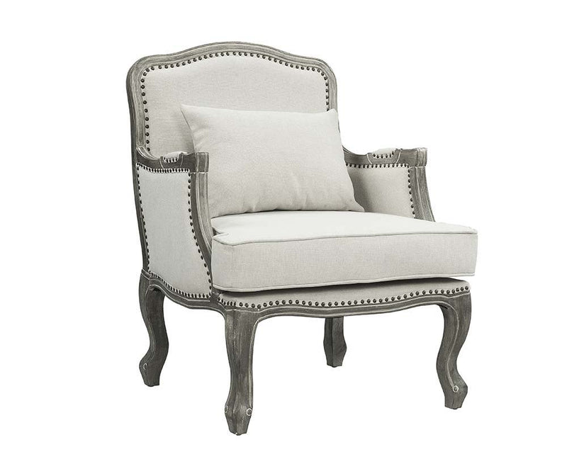 Tania - Chair - Cream Linen & Brown Finish - Grand Furniture GA