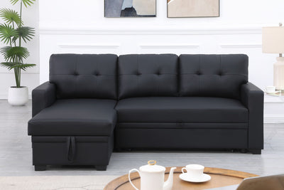 Upholstered Pull Out Sectional Sofa With Chaise