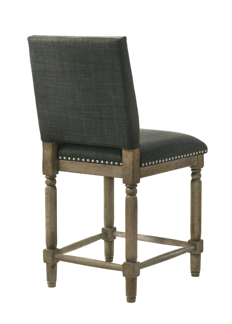 Everton - 19.5" Fabric Counter Height Chair With Nailhead Trim - Gray