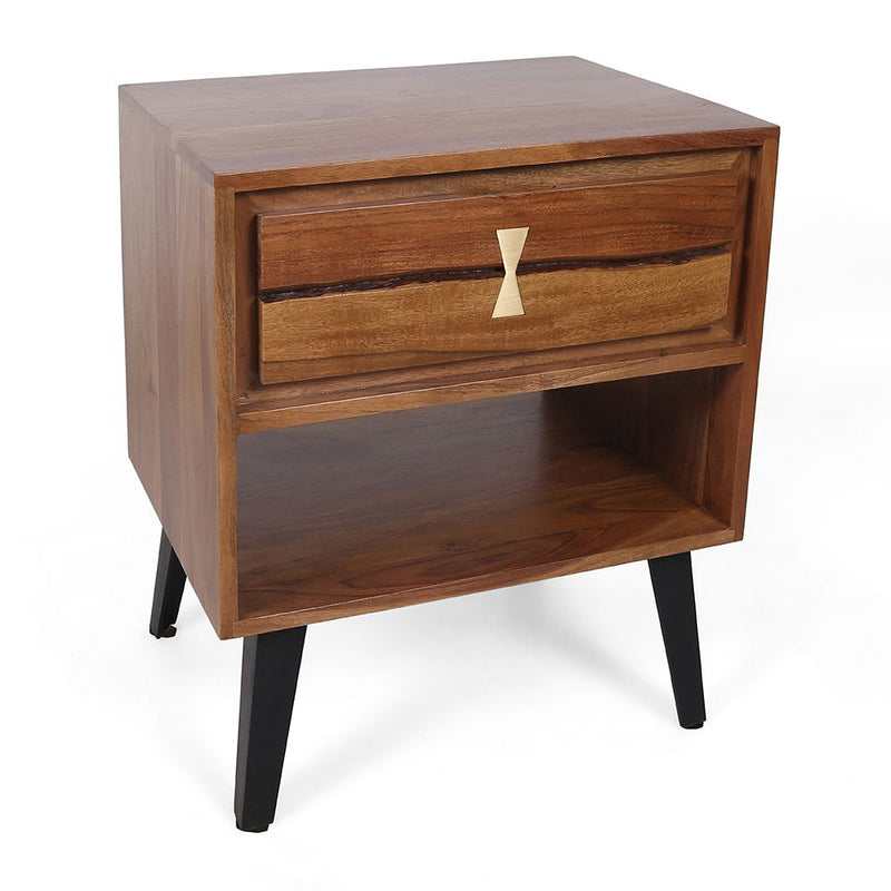 Asther Bedside Table - Natural Brown