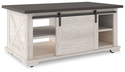 Dorrinson - White / Black / Gray - Rectangular Cocktail Table