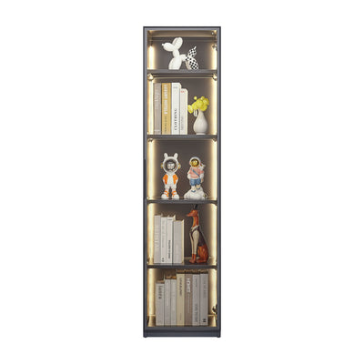 Best Selling New Design Double Door Metal Glass Display Storage Cabinet With Light Strip For Living Room