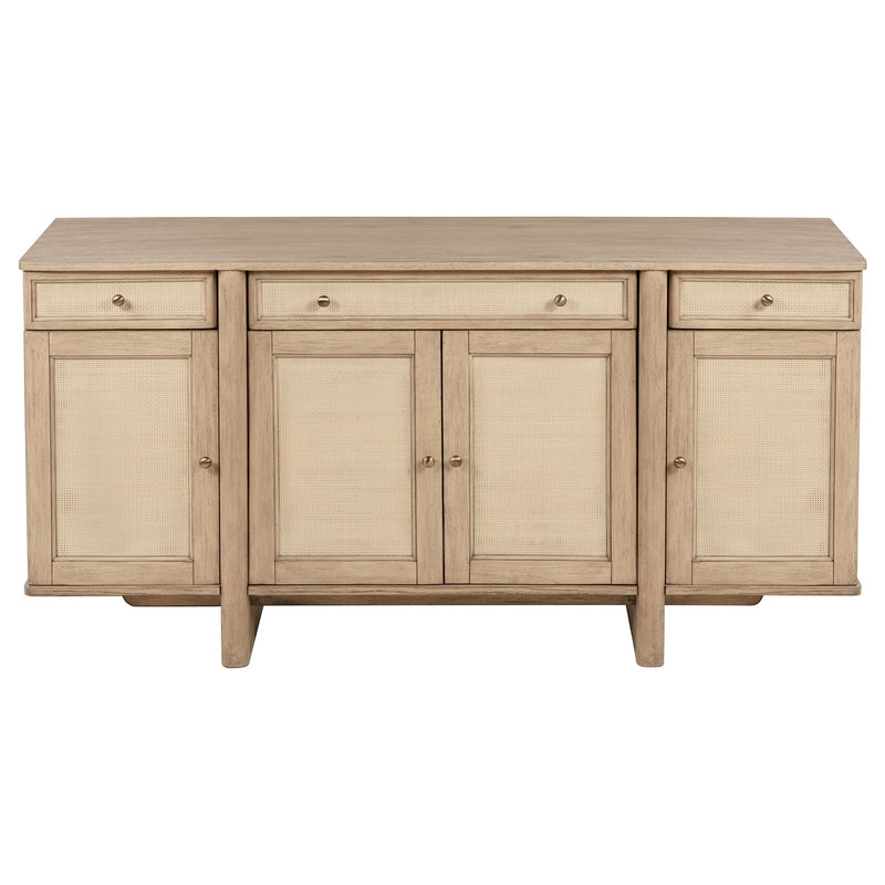 Kailani - 4-Door Cane Sideboard Buffet Cabinet - Beige Oak