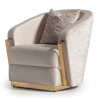 Carmela - Accent Chair - Almond/Gold