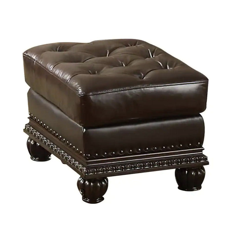 Anondale - Ottoman - Espresso Top Grain Leather Match - Grand Furniture GA