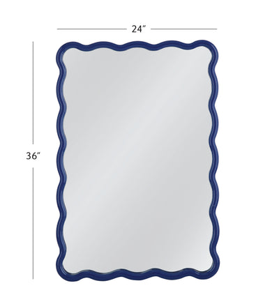 Camellia - Rectangle Wall Mirror - Blue