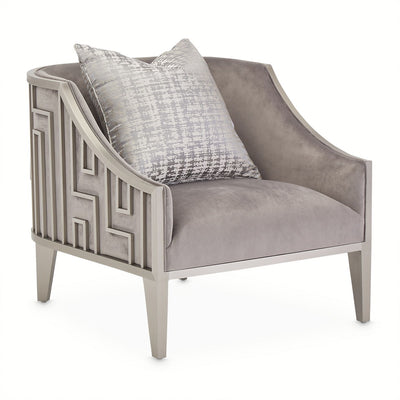 Roxbury Park - Velvet Accent Chair - Gray Pearl/Stainless Steel