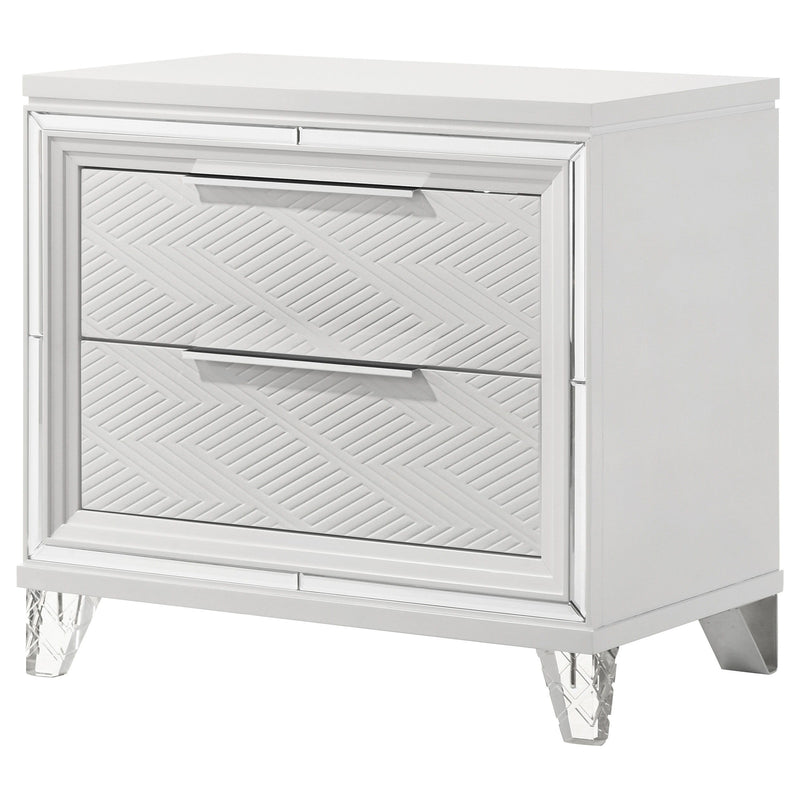 Marmore - 2-Drawer Nightstand Bedside Table - White