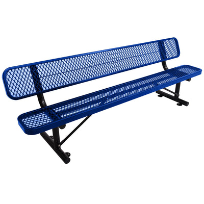 6' Outdoor Steel Bench With Backrest