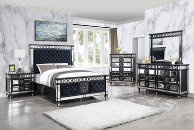 Varian II - Dresser - Black Velvet & Black & Sliver Finish - Grand Furniture GA