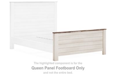 Willowton - Whitewash - Queen Panel Footboard