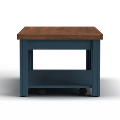 Nantucket - 14" Chairside Table - Blue Denim & Whiskey