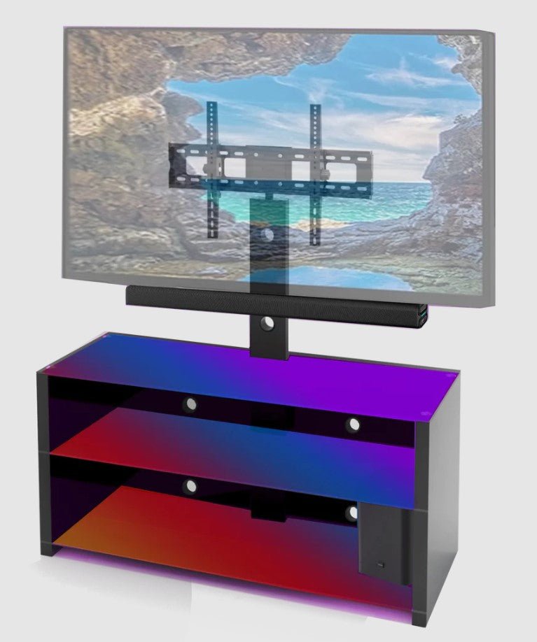Bluetooth Entertainment Center TV Stand with LED Lights & Speaker - Grand Furniture GA