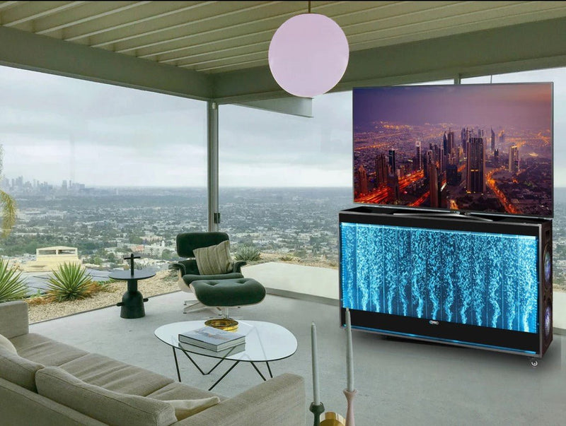 Bluetooth TV STAND with Waterfall Front & Sound System - Grand Furniture GA
