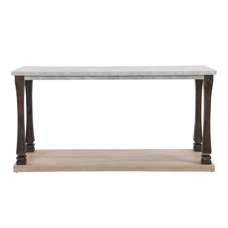 Rectangle Mid-Century Console Table For Entryway, Sofa Table With 2 Tier Storage Shelf