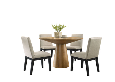 Jasper - Contemporary Round Dining Table With Black Finish Chairs