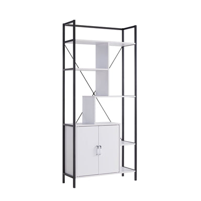 Modern Bookcase With Two Door Storage Cabinet With Two Shelves