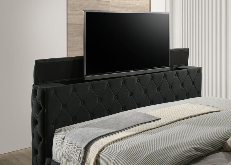 Josephine - King Bed With TV Lift - Black