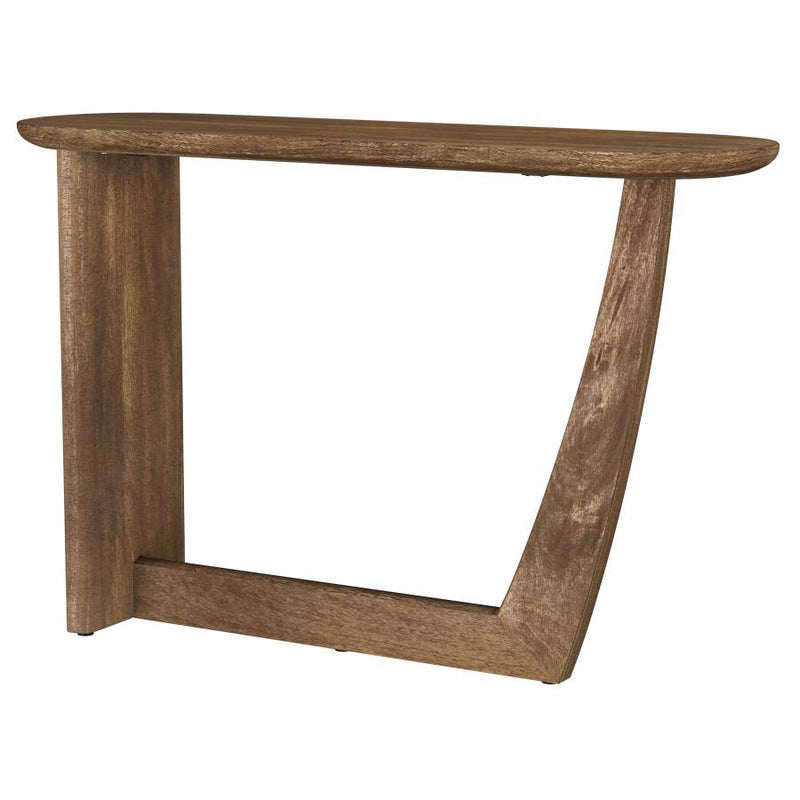 Fletcher - Oval Solid Mango Wood Entryway Console Table - Brown