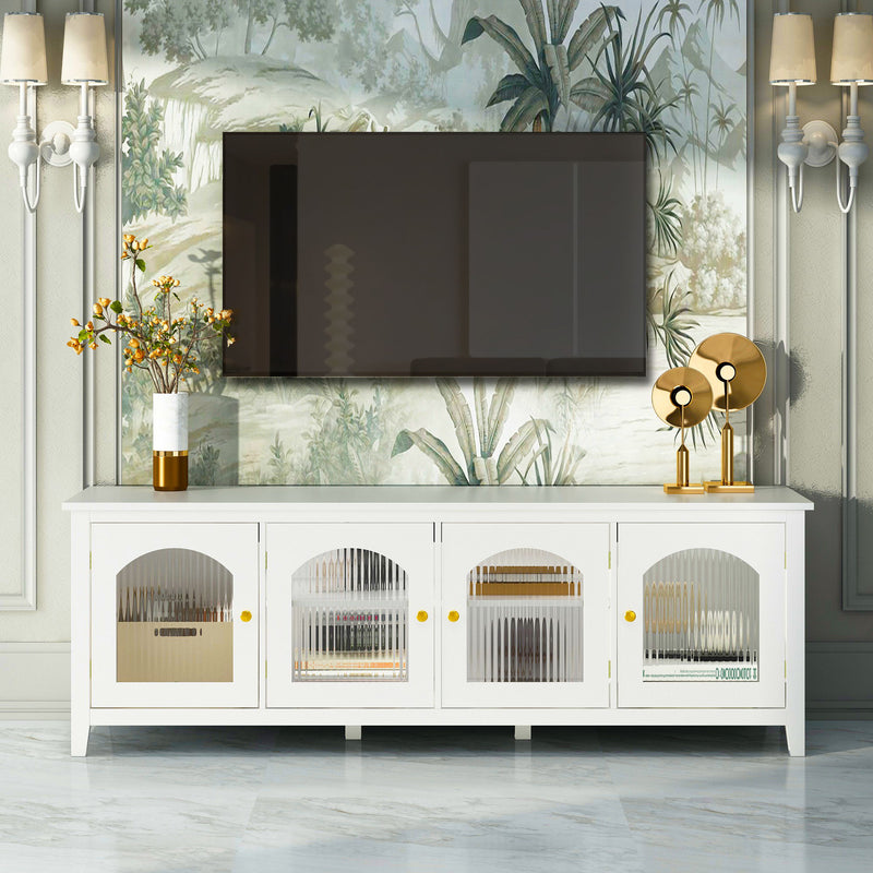 StylishTVcabinet Entertainment CenterTV Stand, TVconsoletable, Media Console, Solidwood Frame, Changhong Glass Door, Metal Handle