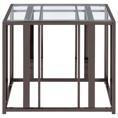 Adri - Rectangular Glass Top Side End Table