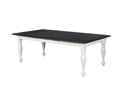 Carriage House - Rectangular Extension Dining Table - White / Dark Brown