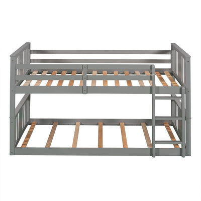 79.5" Twin Over Twin Bunk Bed With Ladder - Gray