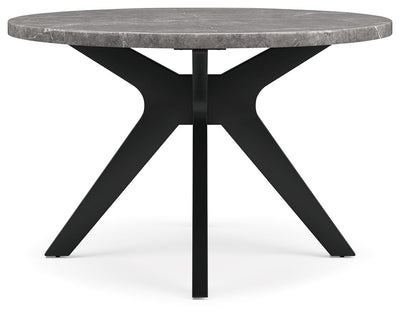 Glinari - Taupe / Black - Round Dining Room Table