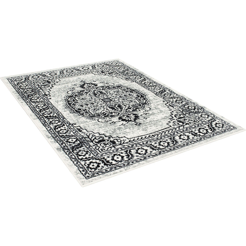 Serang - Area Rug - Gray / Black Fabric - Grand Furniture GA