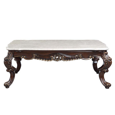 Benbek - Coffee Table - Marble & Antique Oak Finish - Grand Furniture GA