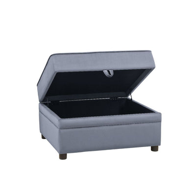 Bois II - Ottoman - Gray Velvet - Grand Furniture GA