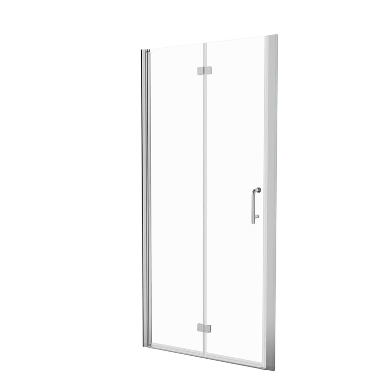 Bi-Fold Semi-Frameless Shower Doors In Matte With Clear Glass