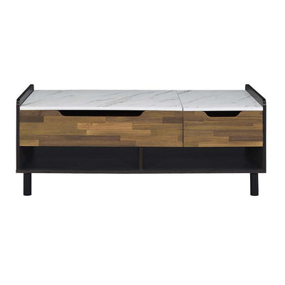 Axel - Coffee Table - Marble, Walnut & Black Finish - Grand Furniture GA