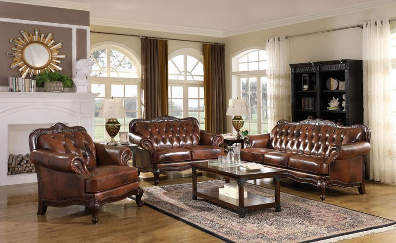 Victoria - Leather Upholstered Sofa Set