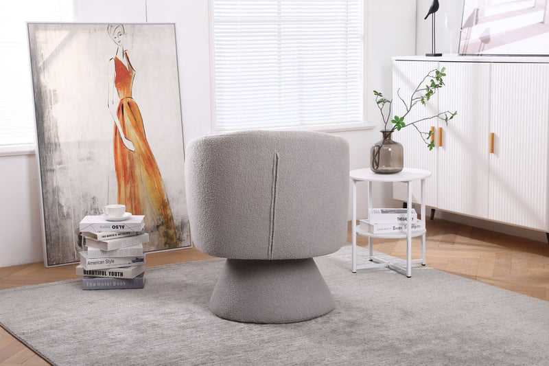 Swivel Accent Chair, Armchair Round Barrel Chair In Fabric For Living Room Bedroom