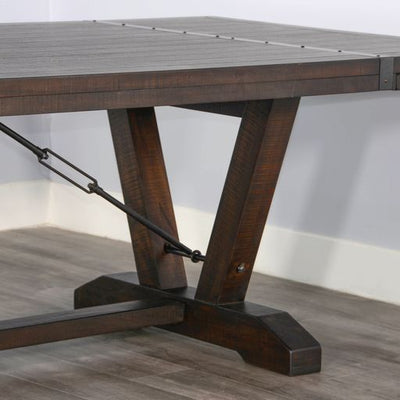 Homestead - Extension Table With Folding Leaves - Dark Brown