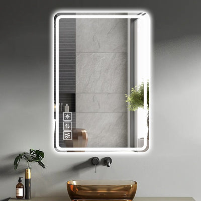 LED Bathroom Mirror Vanity Mirrors With Front Lights Wall Mounted Anti-Fog Frameless Make Up Mirror With Light 5 Mm Copper-Free Silver Mirror Horizontal Or Vertical