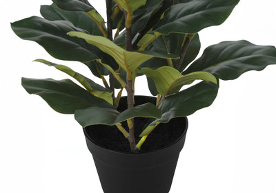 Artificial Plant, 32" Tall, Fiddle Tree, Indoor, Faux, Fake, Floor, Greenery, Potted, Real Touch, Decorative - Green / Black