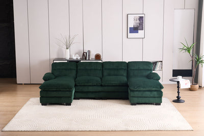 U-Shaped Profile Sofa, Including Two Single Seats And Two Chaise, Modular Sofa, Corduroy Sofa