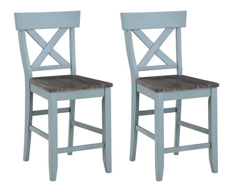 Bar Harbor - Counter Height Crossed Back Upholstered Dining Side Chairs (Set of 2)