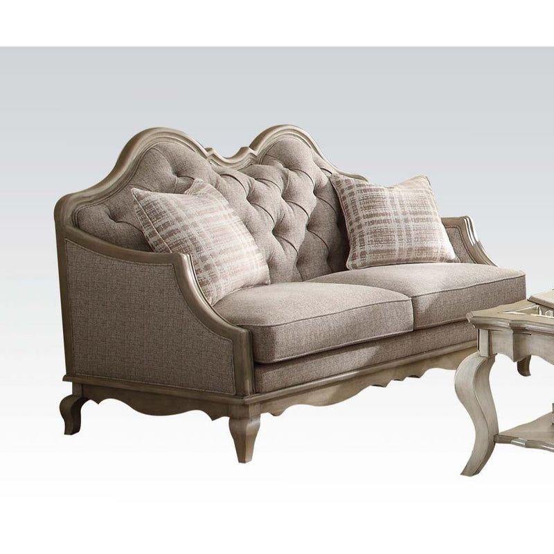 Chelmsford - Loveseat - Beige Fabric & Antique Taupe - Grand Furniture GA