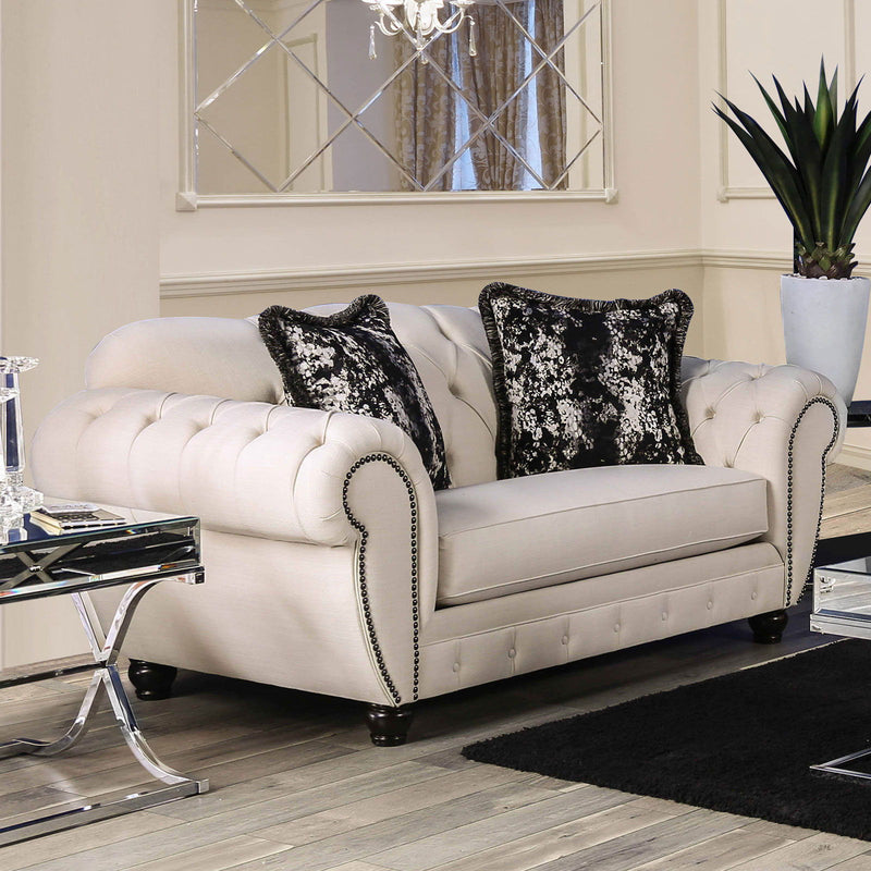 Gilda - Loveseat - Beige / Black - Grand Furniture GA