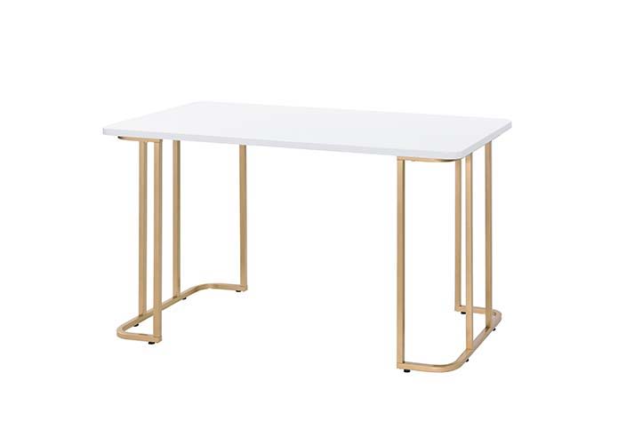 Estie - Vanity Desk - White & Gold Finish - Grand Furniture GA