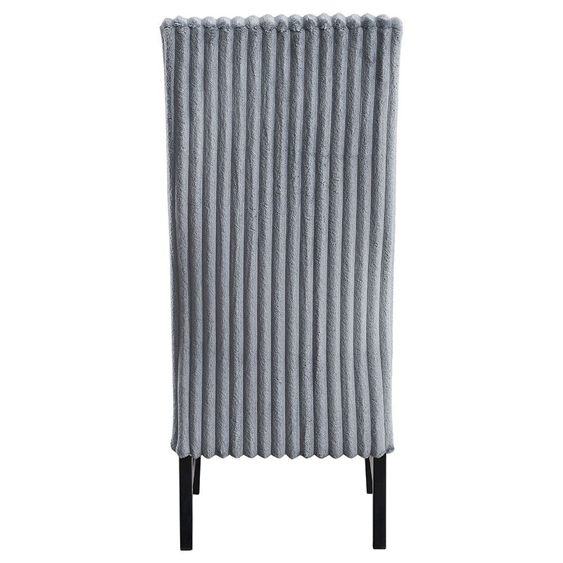 Kini - Side Chair (Set of 2) - Gray Corduroy & Black Finish