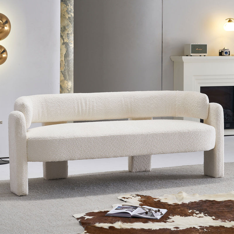 Boucle Upholstery Modern Sofa For Living Room