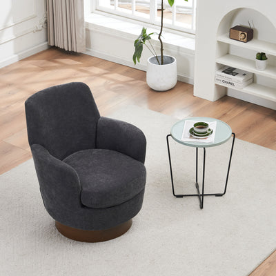 Polyester Swivel Barrel Chair, Swivel Accent Chairs Armchair For Living Room, Reading Chairs For Bedroom Comfy, Round Barrel Chairs With Gold Stainless Steel Base