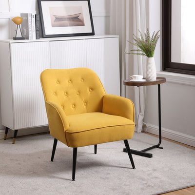 Modern Mid-Century Chair Linen Sherpa Armchair